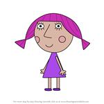 How to Draw Violet from Ben & Holly's Little Kingdom