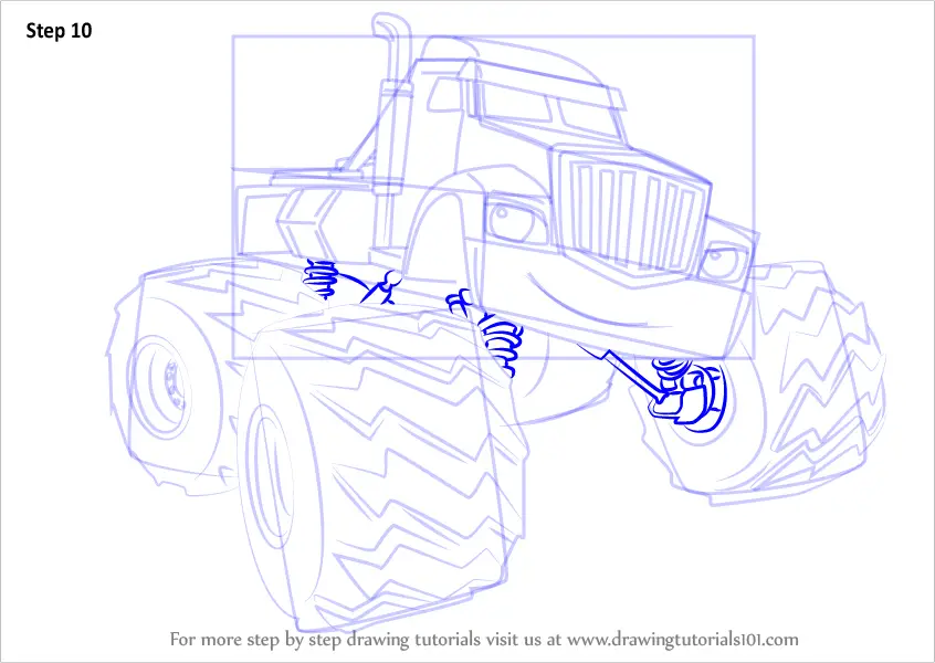 Learn How to Draw Crusher from Blaze and the Monster Machines (Blaze