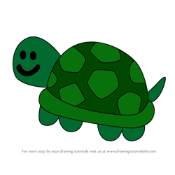 How to Draw Dark Green Turtle from Blue's Clues