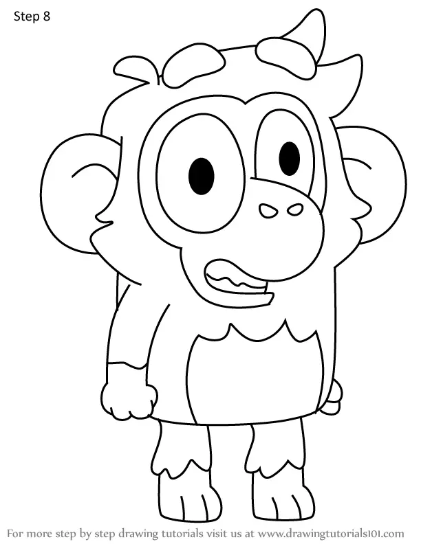 How to Draw Chunky Chimp from Bluey (Bluey) Step by Step ...