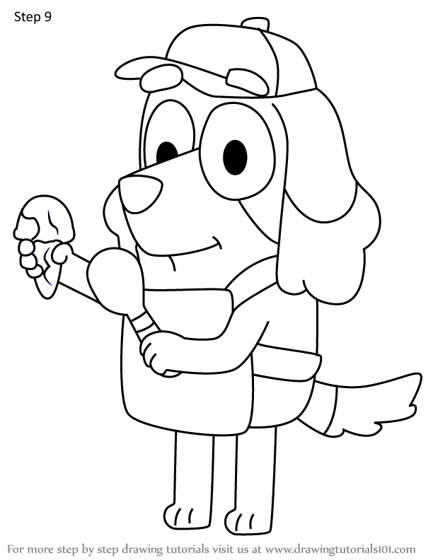 How to Draw Ice Cream Lady from Bluey (Bluey) Step by Step ...