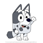 How to Draw Muffin Heeler from Bluey