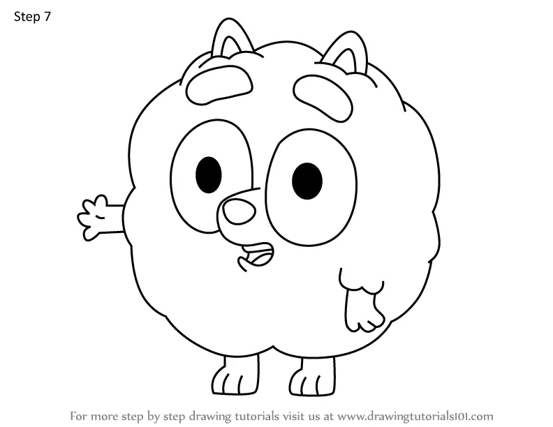 How to Draw Pom Pom from Bluey (Bluey) Step by Step ...