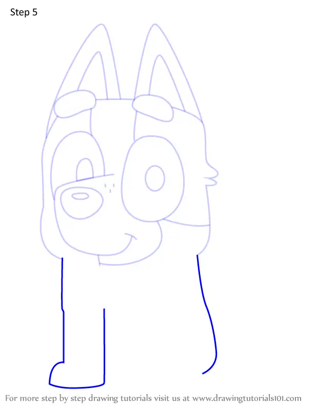 How to Draw Socks Heeler Previous from Bluey (Bluey) Step by Step