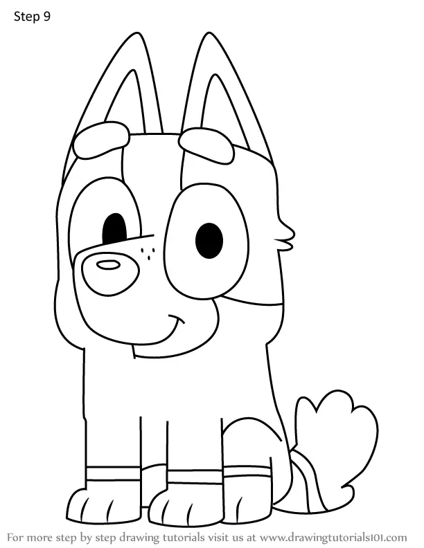 How to Draw Socks Heeler Previous from Bluey (Bluey) Step by Step ...