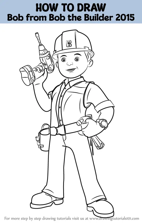 How To Draw Bob From Bob The Builder 2015 (Bob The Builder 2015) Step ...