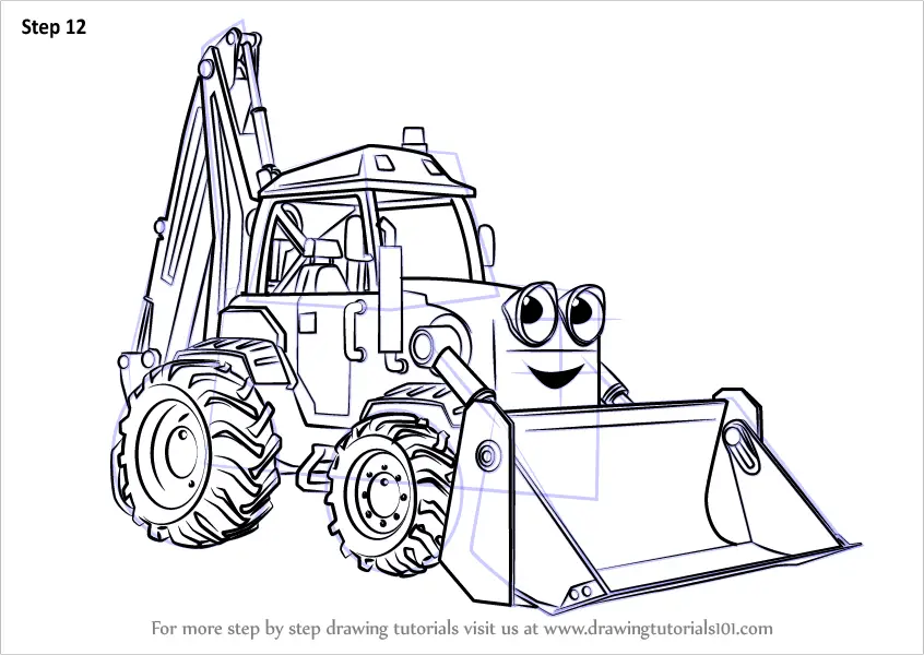 How to Draw Scoop from Bob the Builder 2015 (Bob the Builder 2015) Step