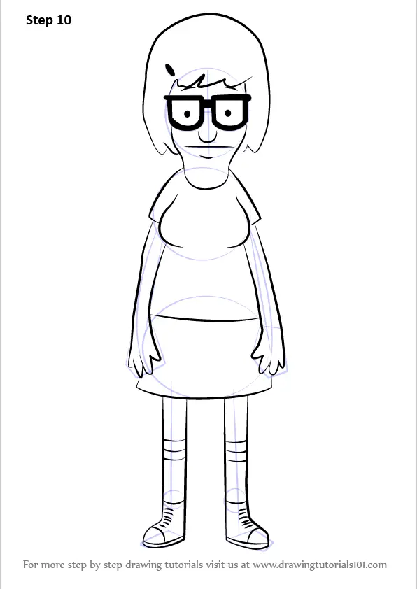 How to Draw Tina Belcher from Bob's Burgers (Bob's Burgers) Step by Step