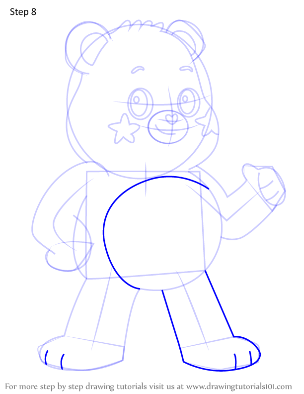 How to Draw America Cares Bear from Care Bears (Care Bears) Step by ...