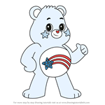 How to Draw America Cares Bear from Care Bears