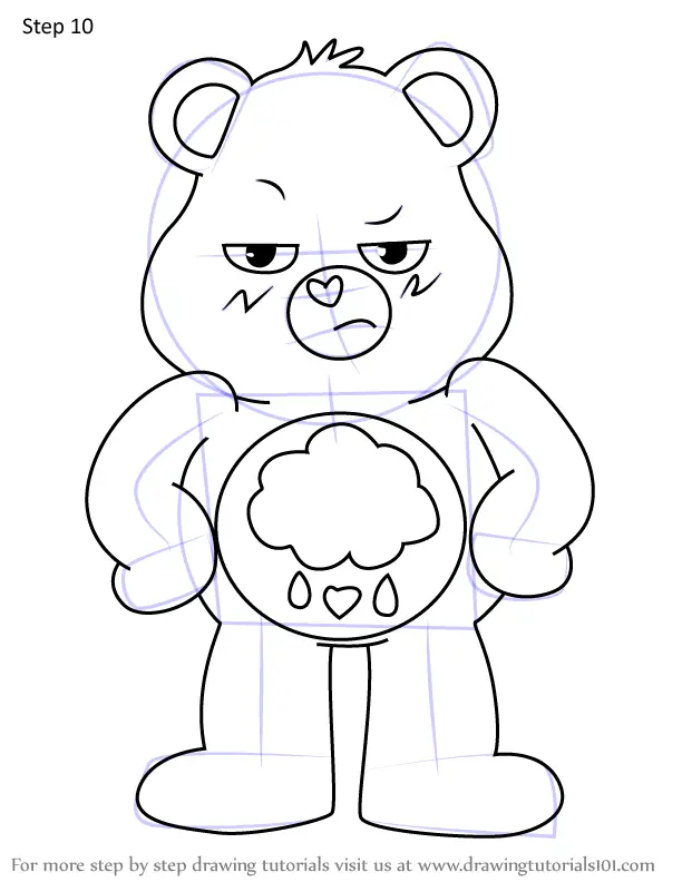 How to Draw Grumpy Bear from Care Bears (Care Bears) Step by Step