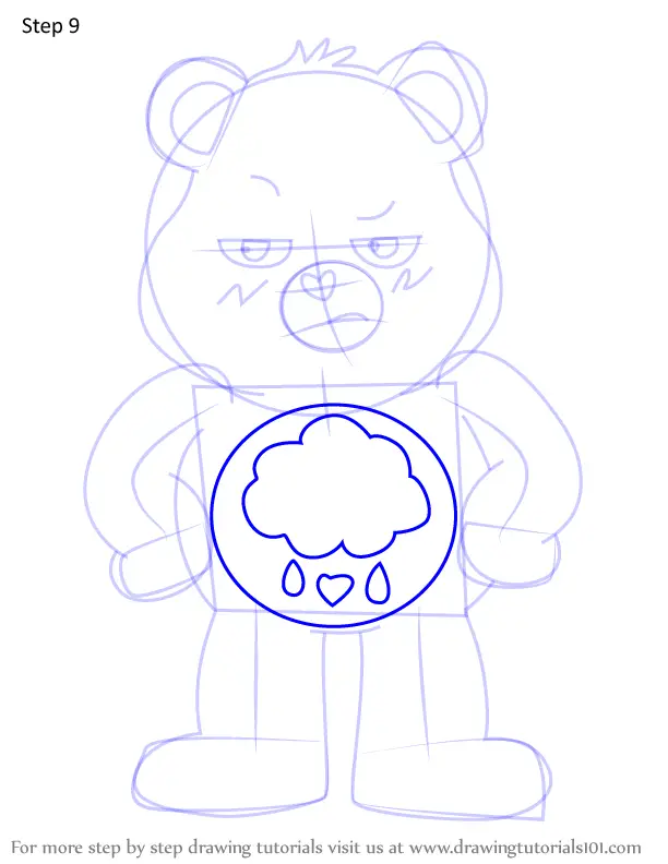 How to Draw Grumpy Bear from Care Bears (Care Bears) Step by Step