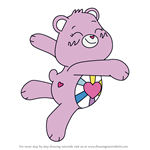 How to Draw Hopeful Heart Bear from Care Bears