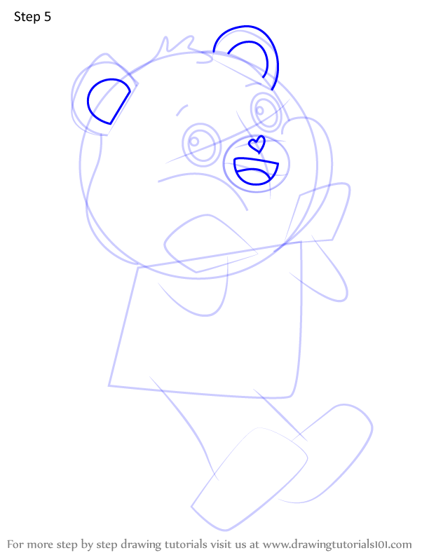 How to Draw Laugh-a-Lot Bear from Care Bears (Care Bears) Step by Step ...