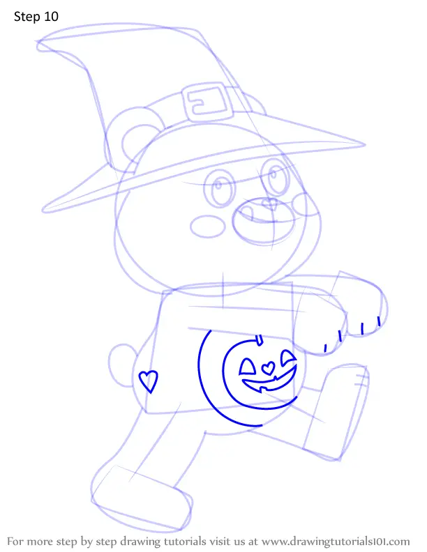 How To Draw Trick Or Sweet Bear From Care Bears Care Bears Step By Step Drawingtutorials Com