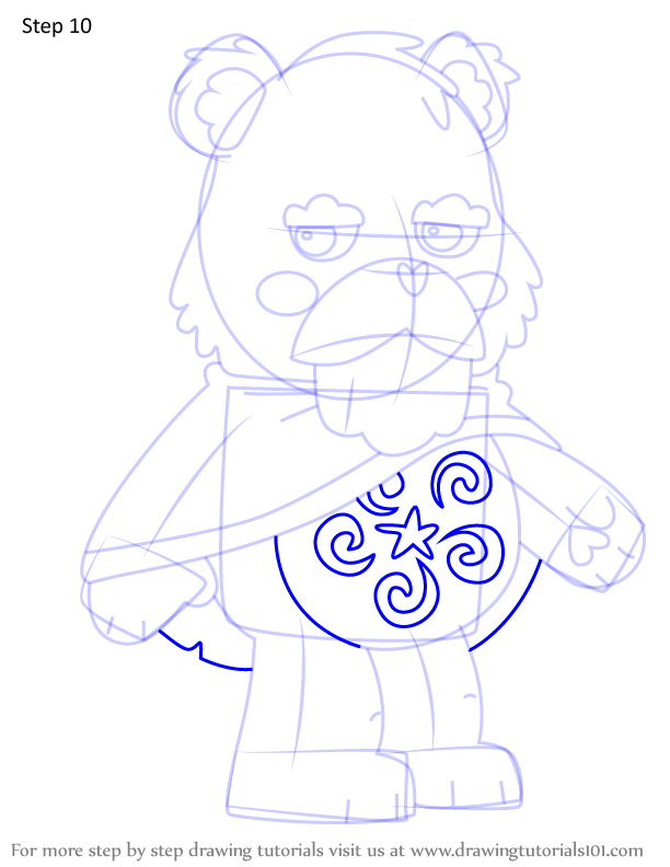 How to Draw Watchful Bear from Care Bears (Care Bears) Step by Step