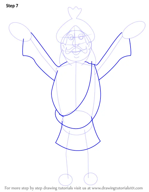 Step by Step How to Draw Raja Indravarma from Chhota Bheem