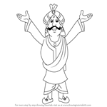 How to Draw Raja Indravarma from Chhota Bheem