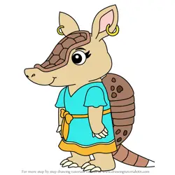 How to Draw Dilla Armadillo from Chip and Potato