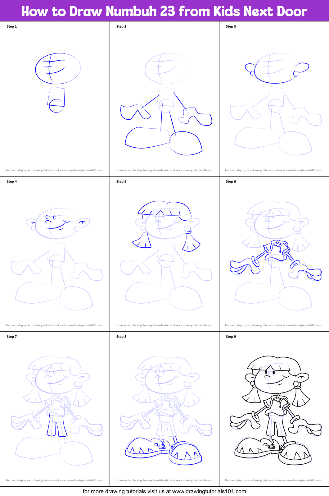 How To Draw Numbuh 23 From Kids Next Door Printable Step By