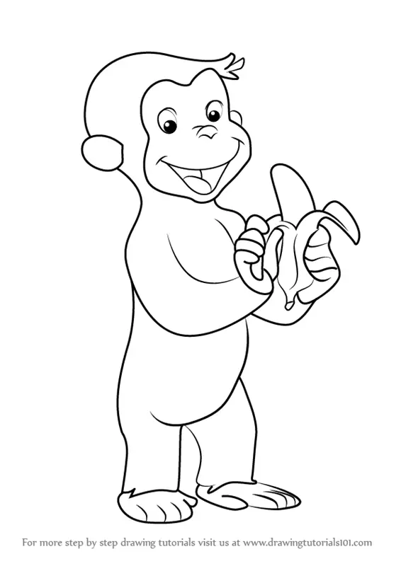 How to Draw Curious Monkey (Curious Step by Step
