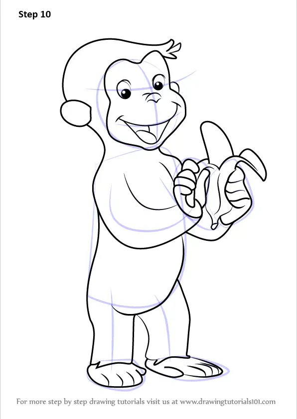How to Draw Curious Monkey (Curious Step by Step