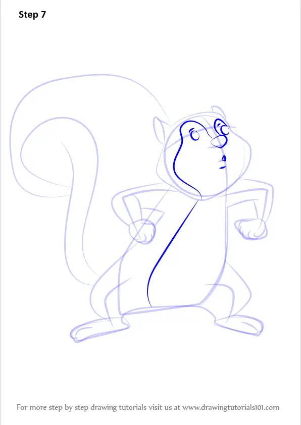 How to Draw Jumpy Squirrel from Curious George (Curious George) Step by ...