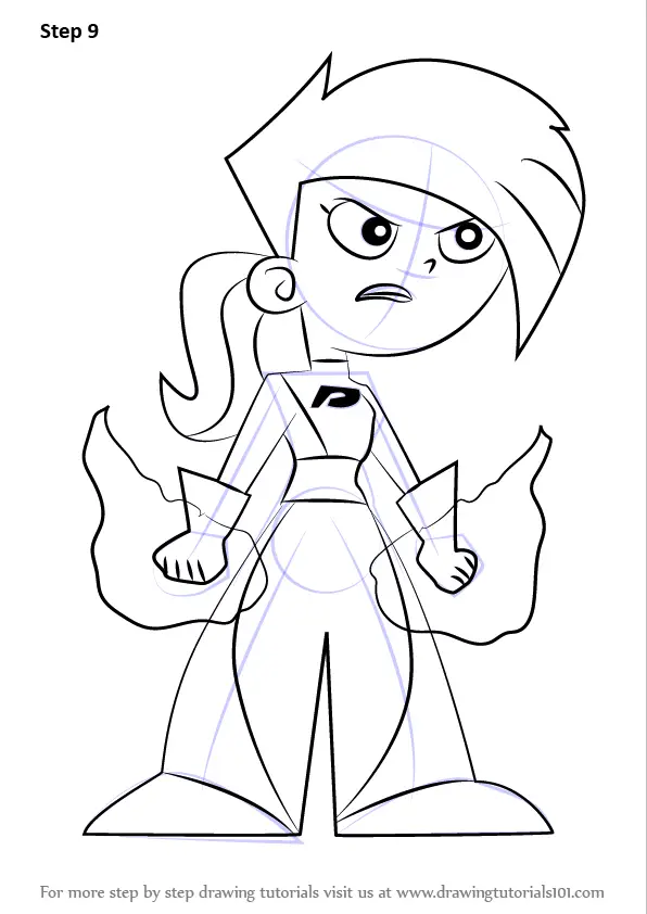 Learn How to Draw Dani Phantom from Danny Phantom (Danny Phantom) Step