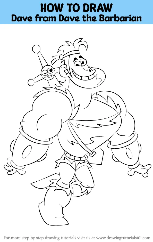 How To Draw Dave From Dave The Barbarian (dave The Barbarian) Step By 