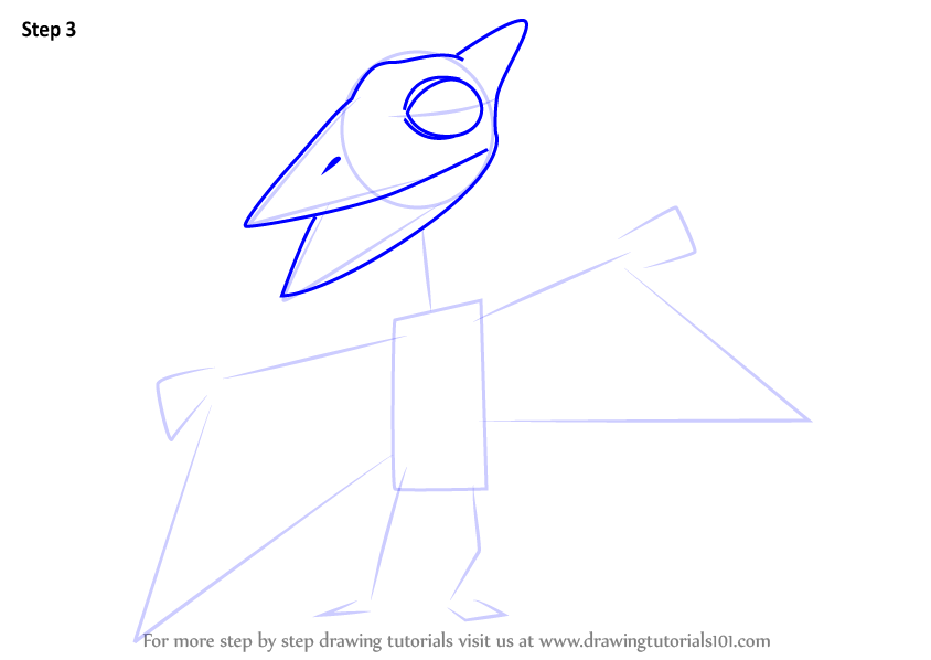 How To Draw Don Pteranodon From Dinosaur Train (dinosaur Train) Step By 