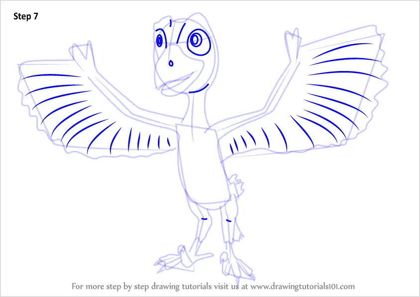 Download Step by Step How to Draw Mikey Microraptor from Dinosaur Train : DrawingTutorials101.com