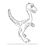 How to Draw Oren Ornithomimus from Dinosaur Train
