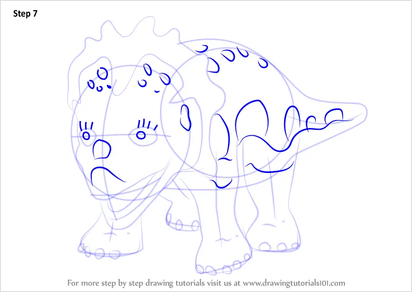 Download Step by Step How to Draw Stacie Styracosaurus from Dinosaur Train : DrawingTutorials101.com