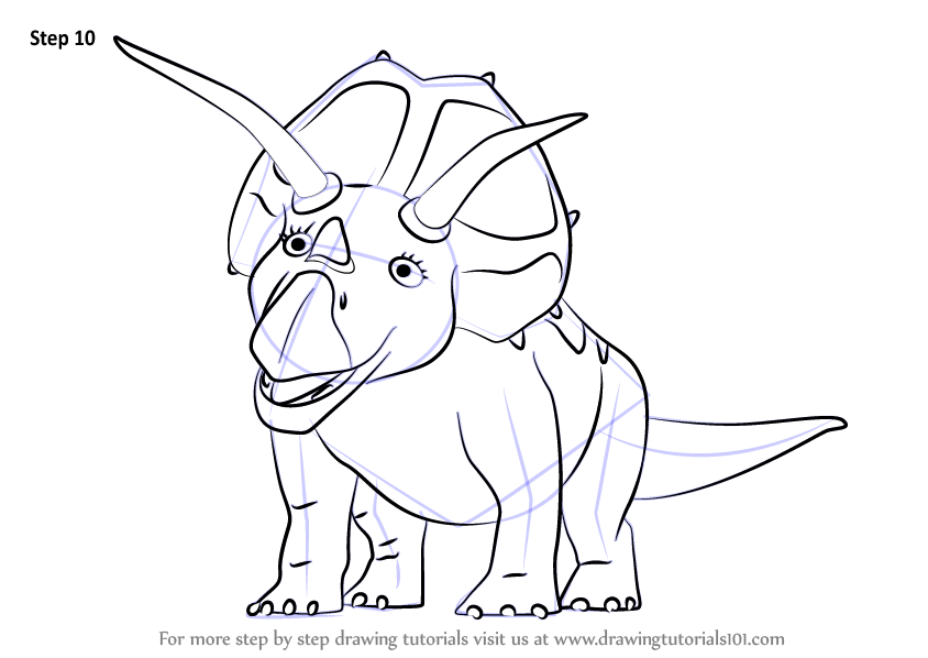 How to Draw Tank Triceratops from Dinosaur Train (Dinosaur Train) Step ...