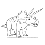 How to Draw Todd Triceratops from Dinosaur Train