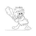 How to Draw Bubba the Caveduck from DuckTales