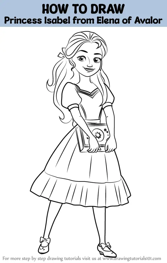 How to Draw Princess Isabel from Elena of Avalor (Elena of Avalor) Step ...