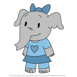 How to Draw Olive Elephant from Elinor Wonders Why