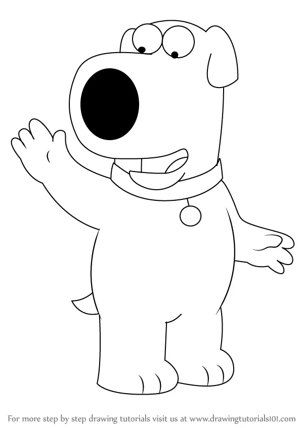How to Draw Brian Griffin from Family Guy (Family Guy) Step by Step