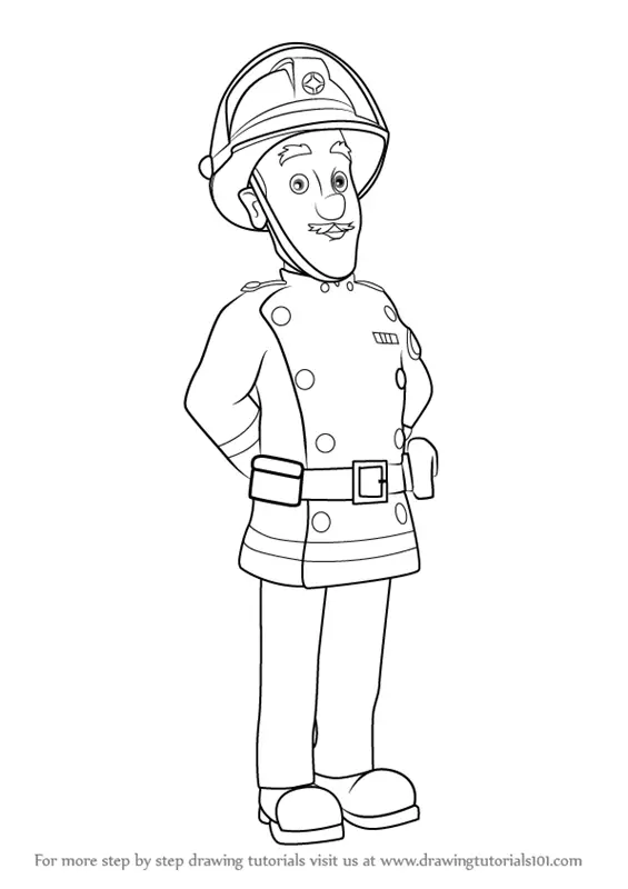 How to Draw Chief Fire Officer Boyce from Fireman Sam (Fireman Sam ...
