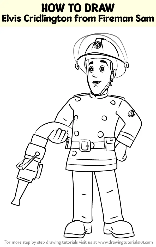 elvis cridlington coloring page easy fireman sam