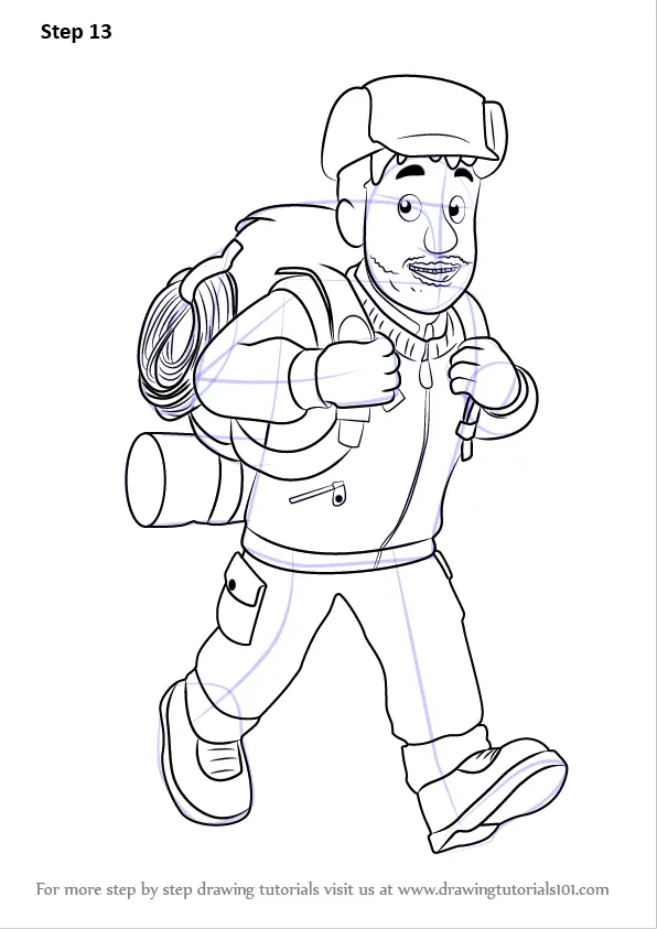 Learn How to Draw Moose Roberts from Fireman Sam Fireman 