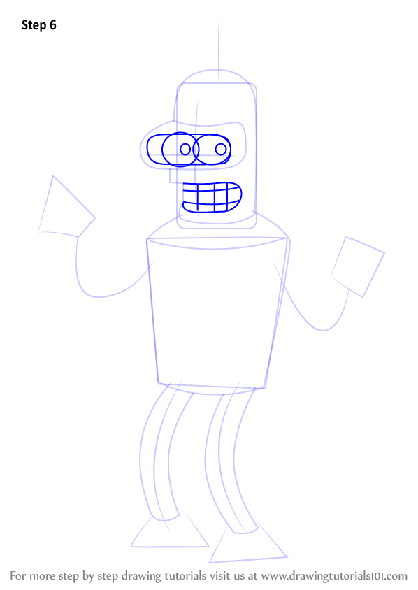 How To Draw Bender From Futurama (Futurama) Step By Step ...