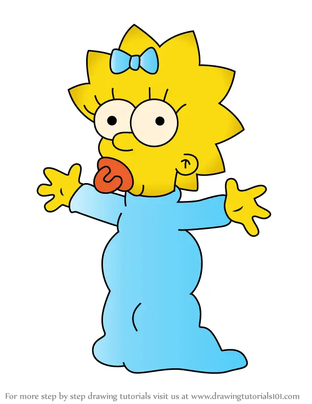 Step by Step How to Draw Maggie Simpson from Futurama