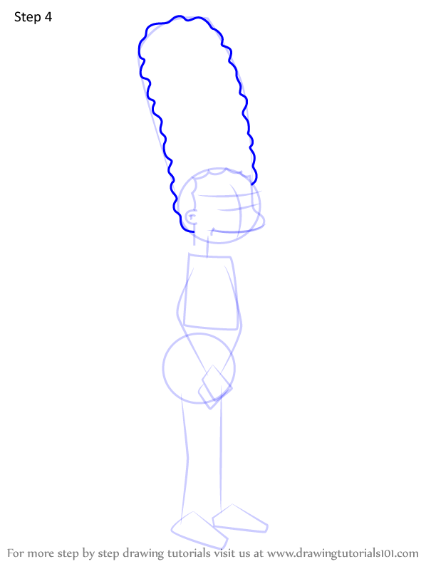 Step By Step How To Draw Marge Simpson From Futurama 