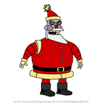 How to Draw Robot Santa Claus from Futurama