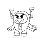 How to Draw Grandmaster Glitch from Go Jetters