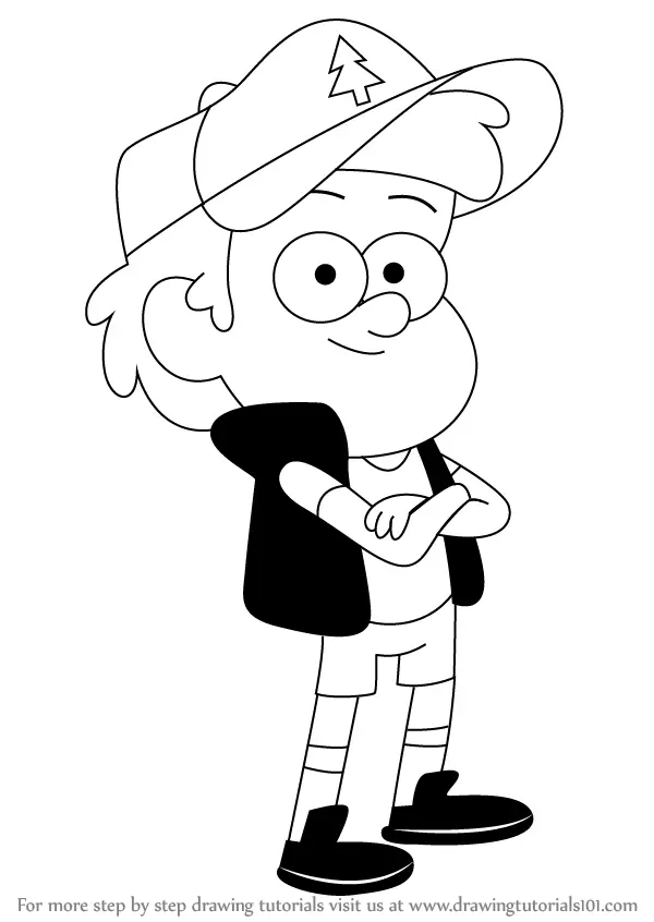 How to Draw Dipper Pines from Gravity Falls (Gravity Falls) Step by Step