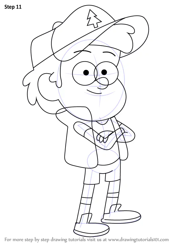 How to Draw Dipper Pines from Gravity Falls (Gravity Falls) Step by