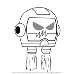 How to Draw Evil Helmet from Grojband